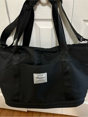Floless Black Weekender Tote Bag